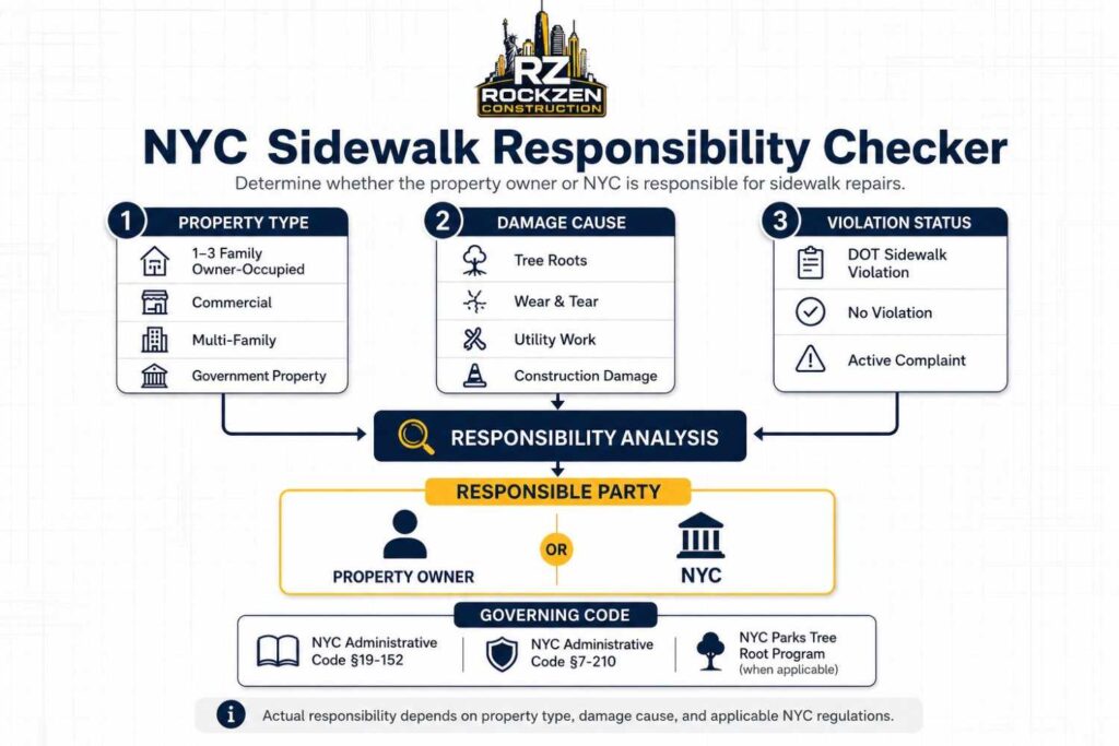 Responsible for Sidewalk Repair in NYC