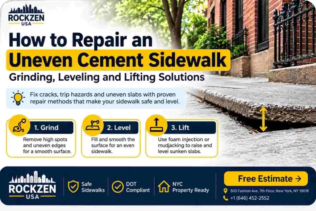 How to Repair an Uneven Cement Sidewalk: Grinding, Leveling and Lifting Solutions