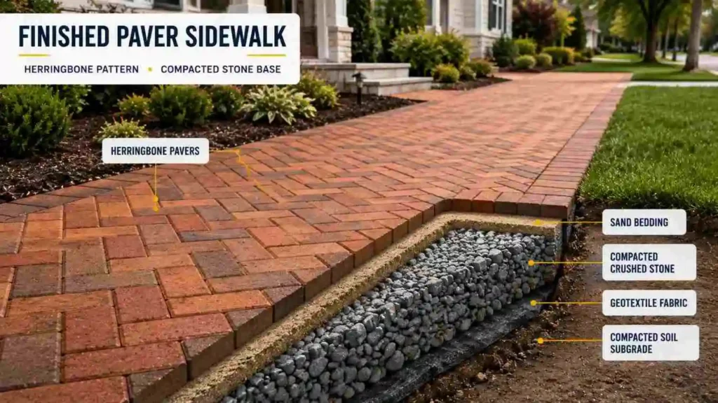 paver sidewalk installation in New York