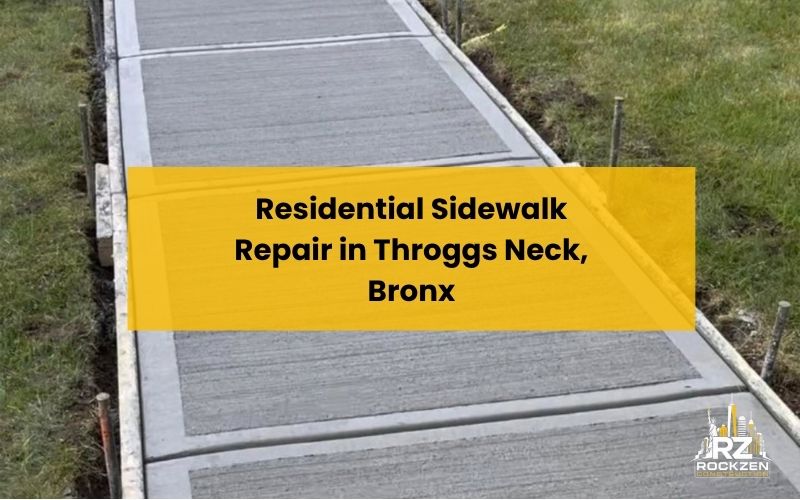 Residential sidewalk panel replacement and concrete repair in Throggs Neck, Bronx, NY.